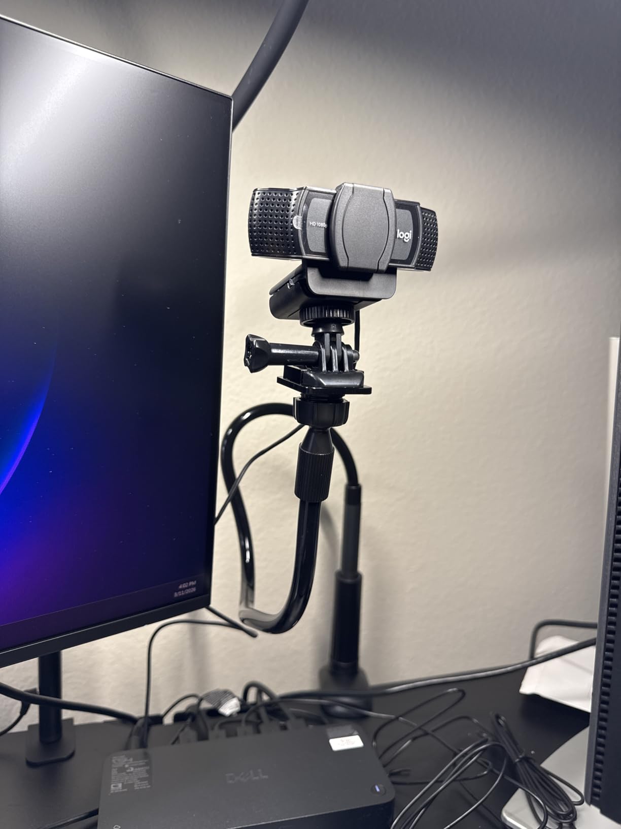 30 Inch Webcam Stand Camera Mount, Upgraded Thick Base Flexible Gooseneck Camera Stand Desk Webcam Mount Clamp for Logitech Webcams C930e C930 C920 C922x C922 Brio 4K C925e C615, Gopro Hero 8 7 6 5 4 customer photo 1