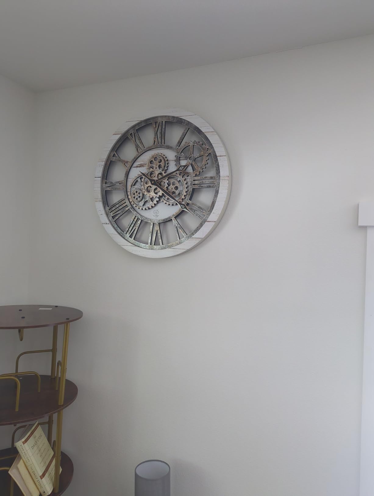 ImprovingLife The Original Real Moving Gear Wall Clock Vintage Industrial Oversized Rustic Farmhouse (24 inch (60cm), Vintage Black Wood and Bronze) customer photo 1