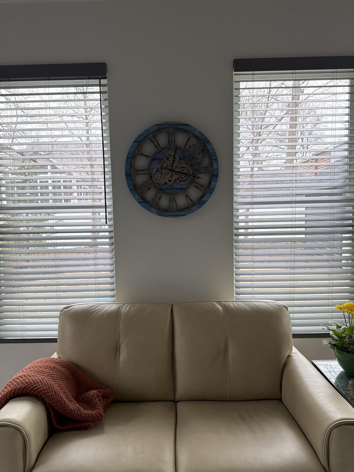 ImprovingLife The Original Real Moving Gear Wall Clock Vintage Industrial Oversized Rustic Farmhouse (24 inch (60cm), Vintage Black Wood and Bronze) customer photo 2