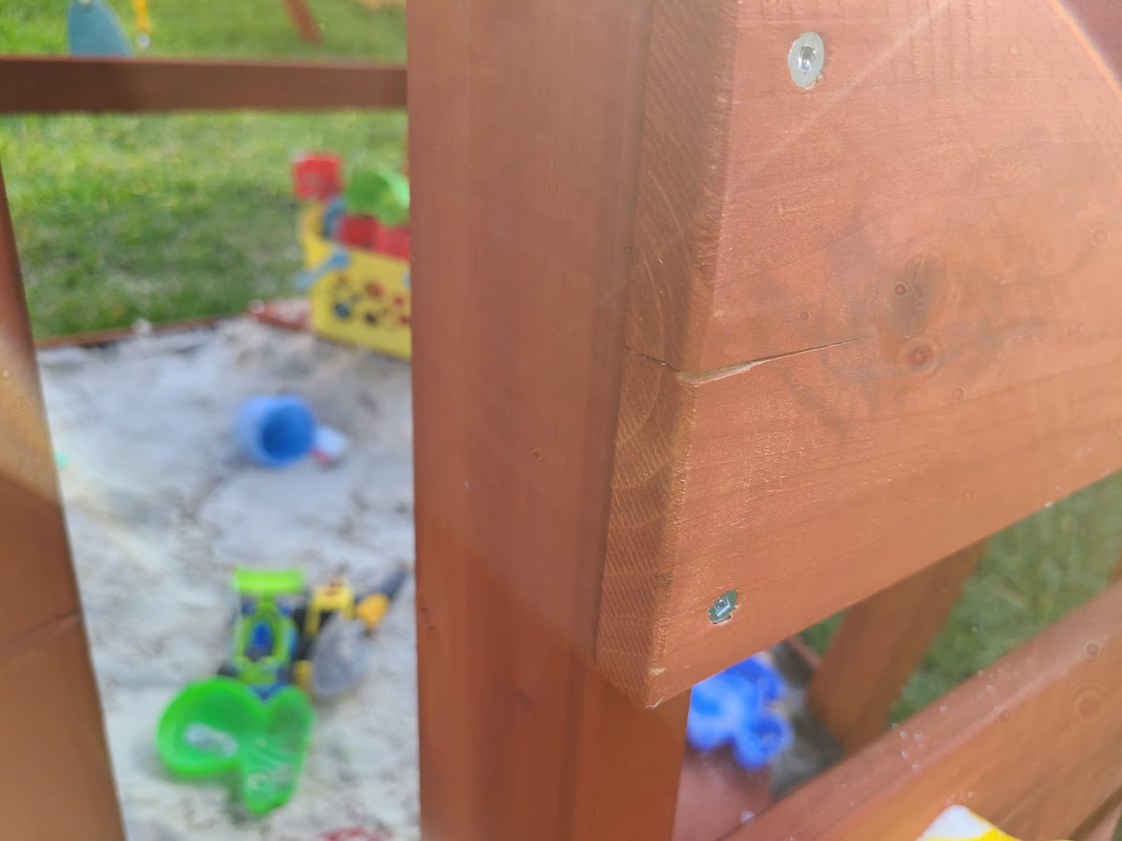Gorilla Playsets Playmaker Deluxe Wooden Swing Set with Vinyl Canopy Roof, Dual Wave Slides, and Rock Climbing Wall, Redwood Stained Cedar customer photo 2