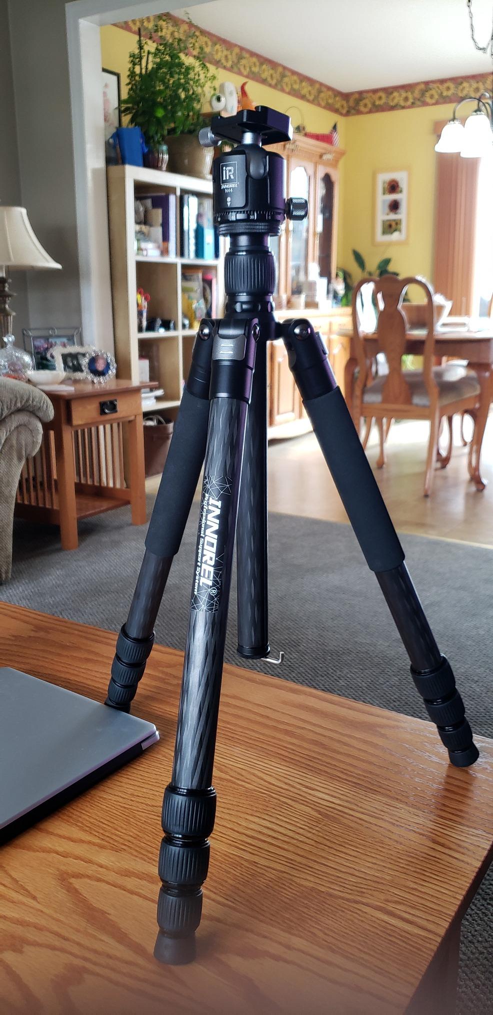 Carbon Fiber Tripod-RT75CM Super Professional Tripod Monopod Heavy Duty Compact Stand Support with 44mm/1.73in Low Gravity Center 360°Panoramic ballhead for Digital DSLR Camera, max Load 20kg/44lb customer photo 1
