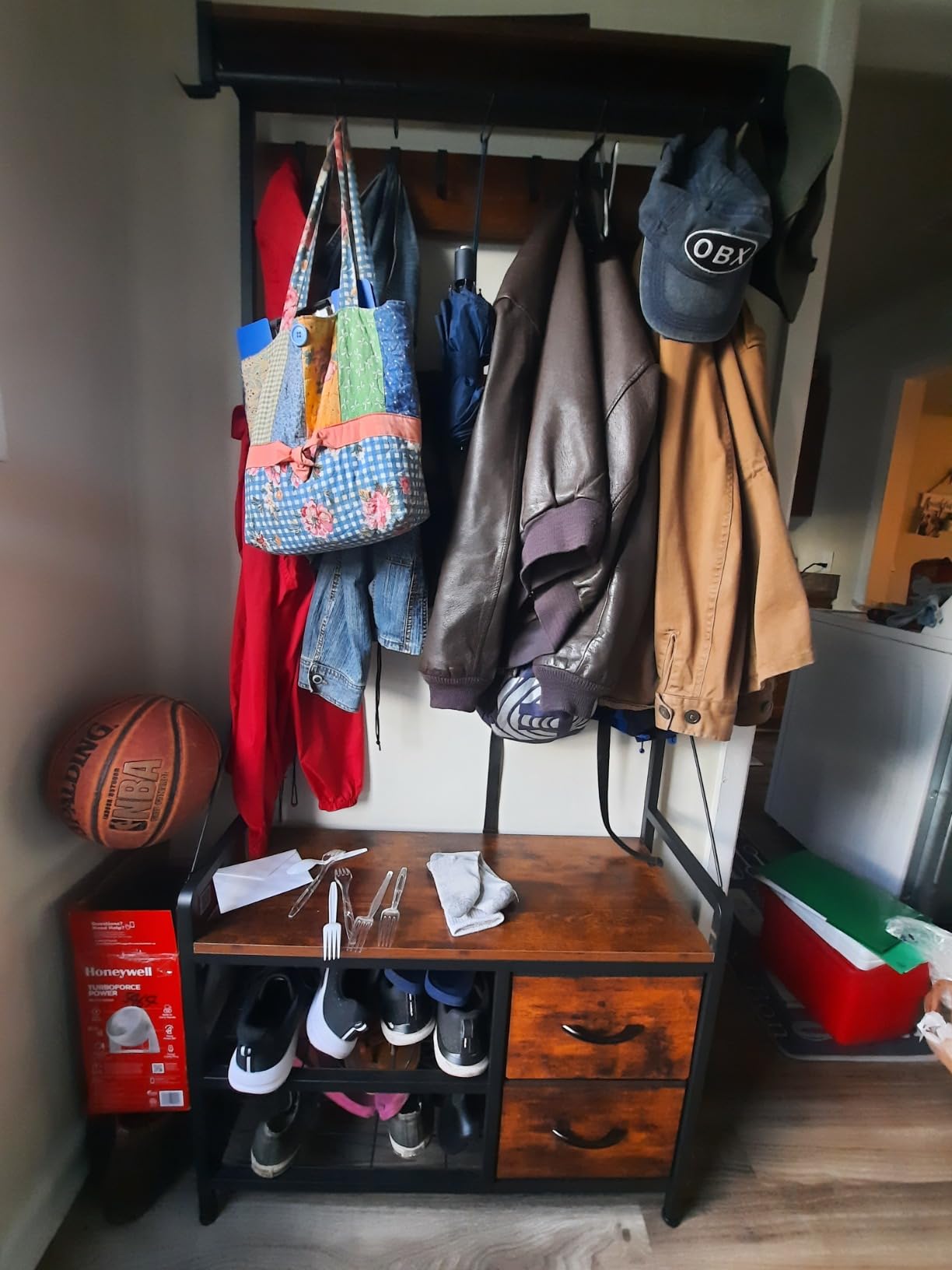 Lulive Hall Tree with Bench and Shoe Storage, 31.5” Coat Rack Freestanding customer photo 2