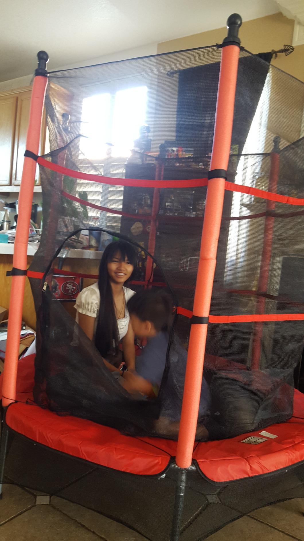 Giantex 55'' Mini Kids Trampoline With Safety Enclosure Net, ASTM Approved, No-Gap Safe Design, Easy to Assemble 4.6 Ft Outdoor Indoor Small Toddler customer photo 2