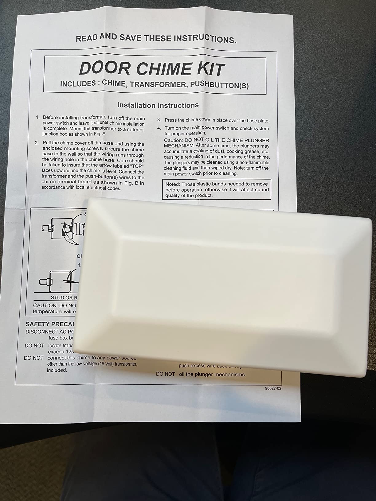 Wired Doorbell Chime, 16V 10VA Front and Rear Door Chime, Classic Style customer photo 2