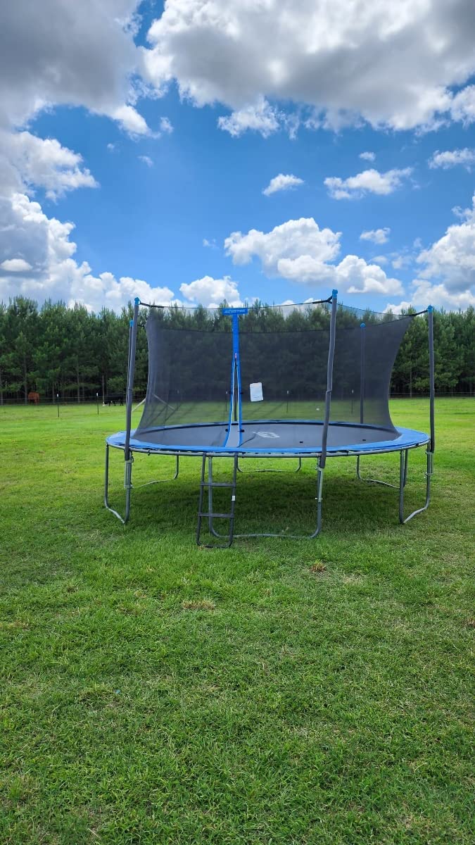 14FT Trampoline Enclosure Net with Universal Trampoline Replacement Enclosure Poles and Hardware (Only fit for 14FT Trampoline with 6 Poles) customer photo 1