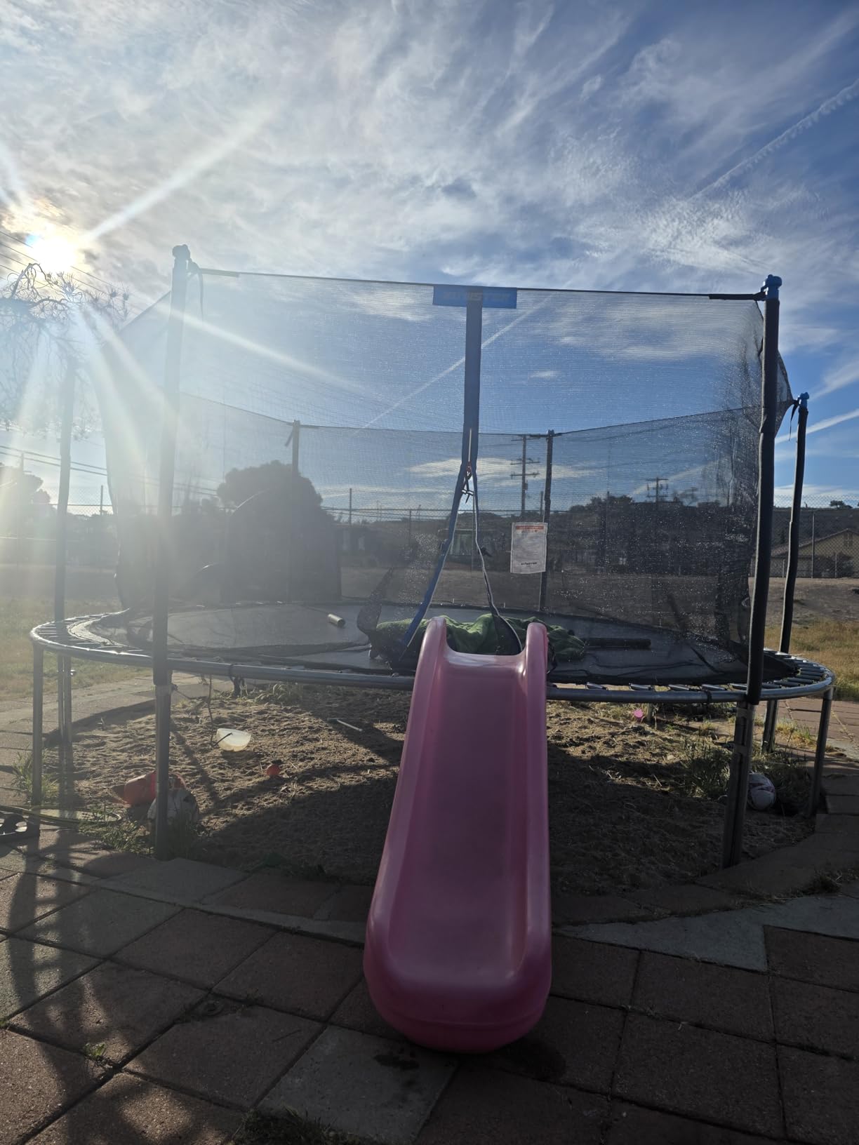 14FT Trampoline Enclosure Net with Universal Trampoline Replacement Enclosure Poles and Hardware (Only fit for 14FT Trampoline with 6 Poles) customer photo 2