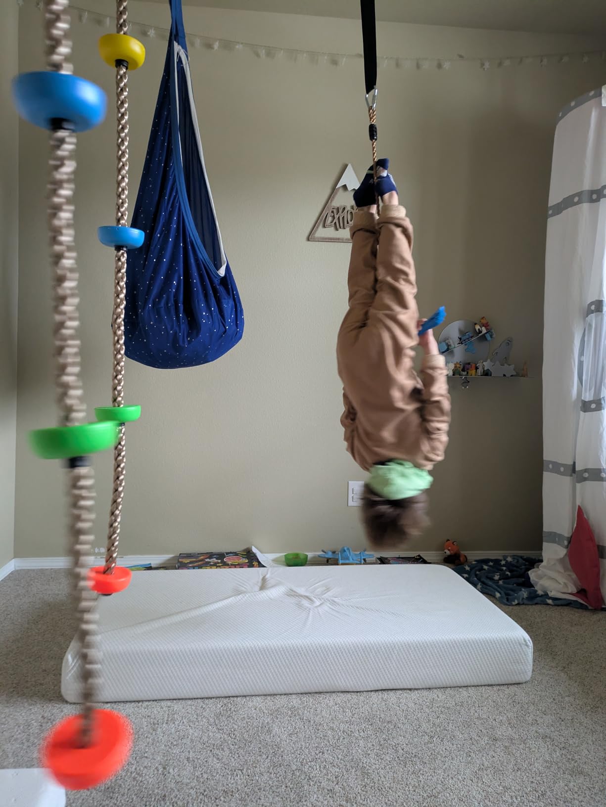 YAMIPROBI Swing Spins Set: 360° Handle Twist-Spin Flips Toy - Slackline Attachments Activate Play Powers - Accessories for Kids' Playground and Backyard Fun, Green customer photo 1