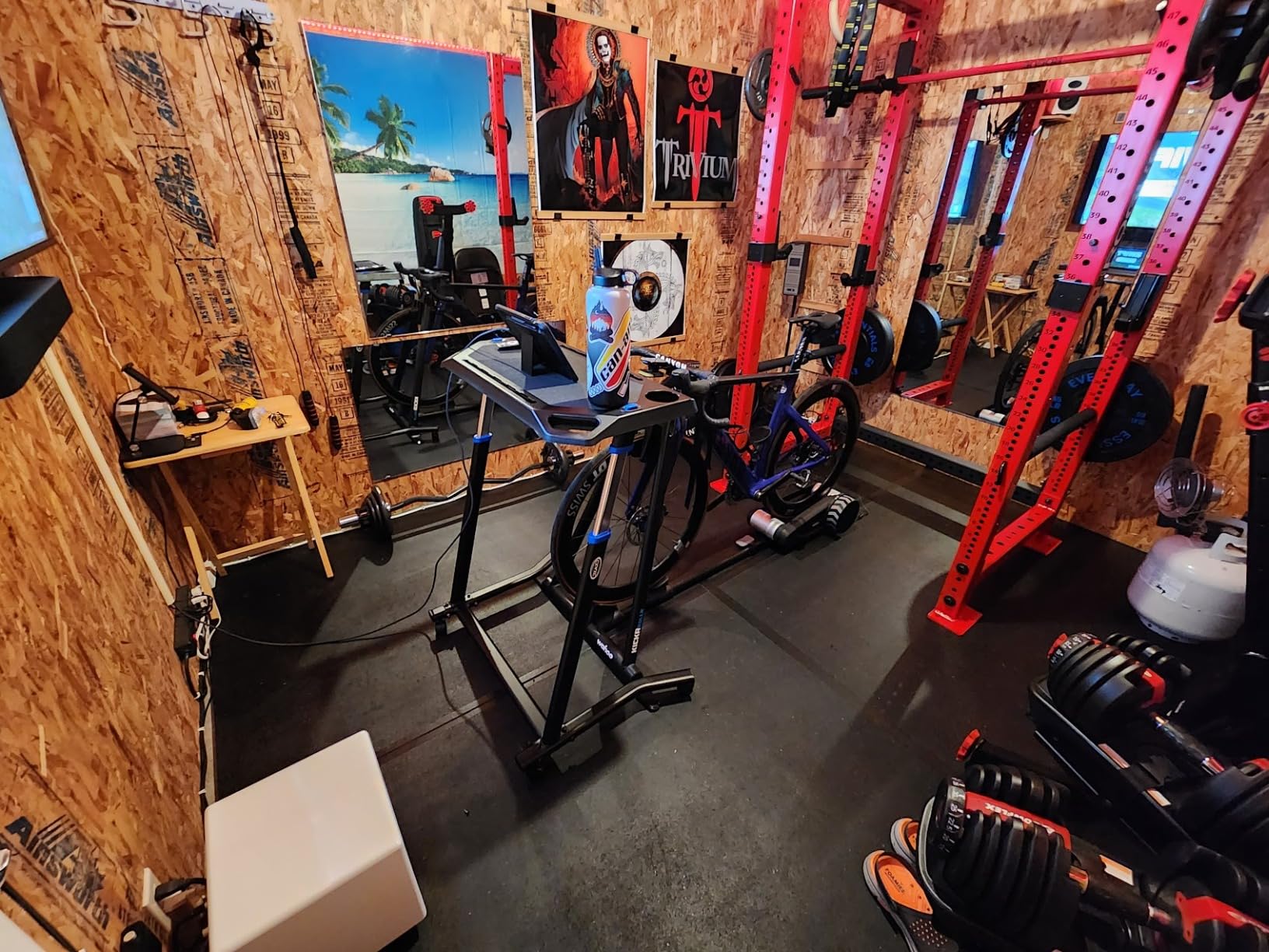 CXWXC Indoor Cycling Desk - Adjustable Height Bike Deak Laptop Stand customer photo 2
