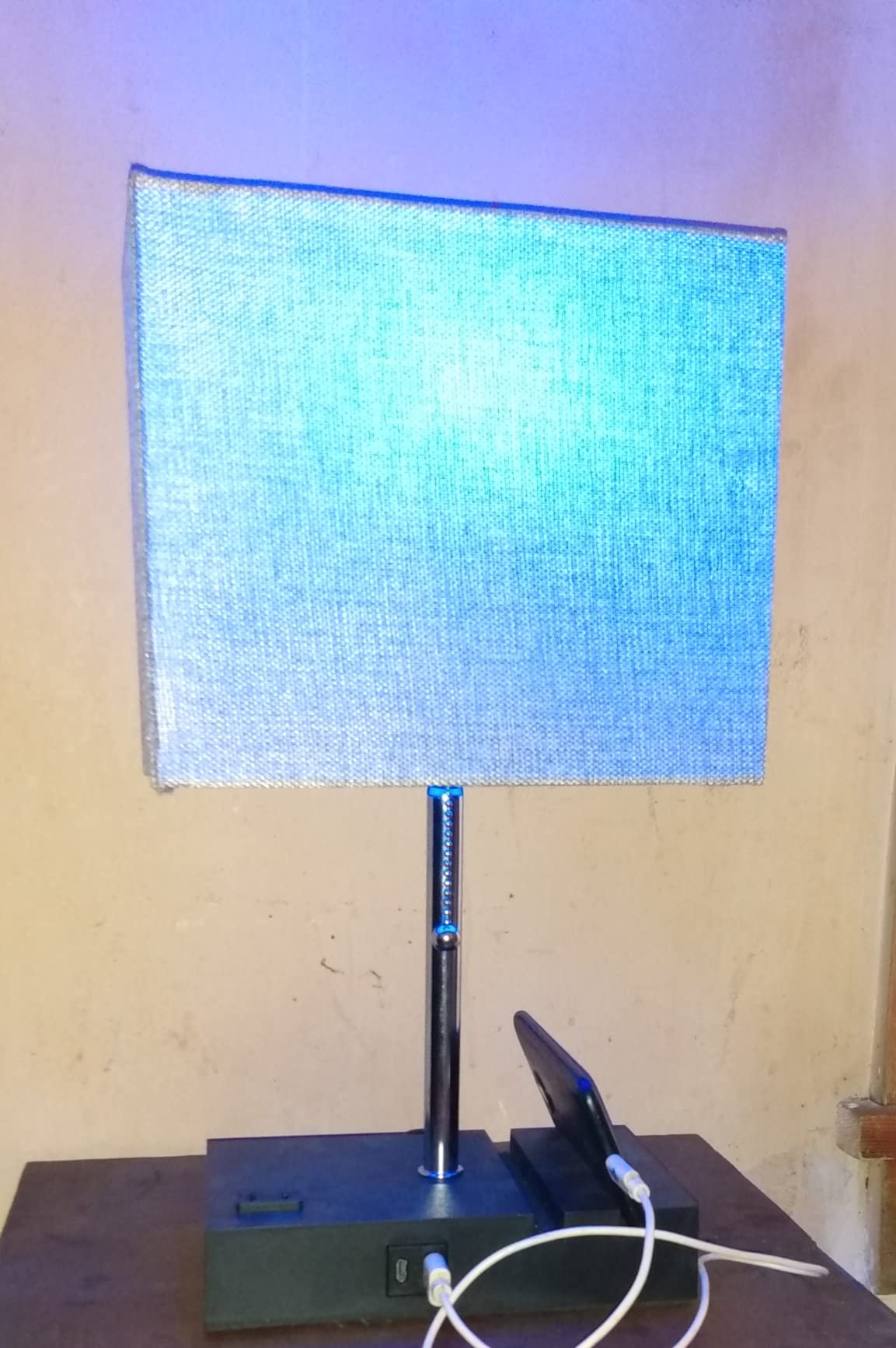 RGB Smart Table Lamp with Remote Control - Alexa Lamp for Bedroom with Voice & APP Control & Music Sync, Dimmable Nightstand Lamp with Charging Station for Living Room, Alexa Bulb Included customer photo 1