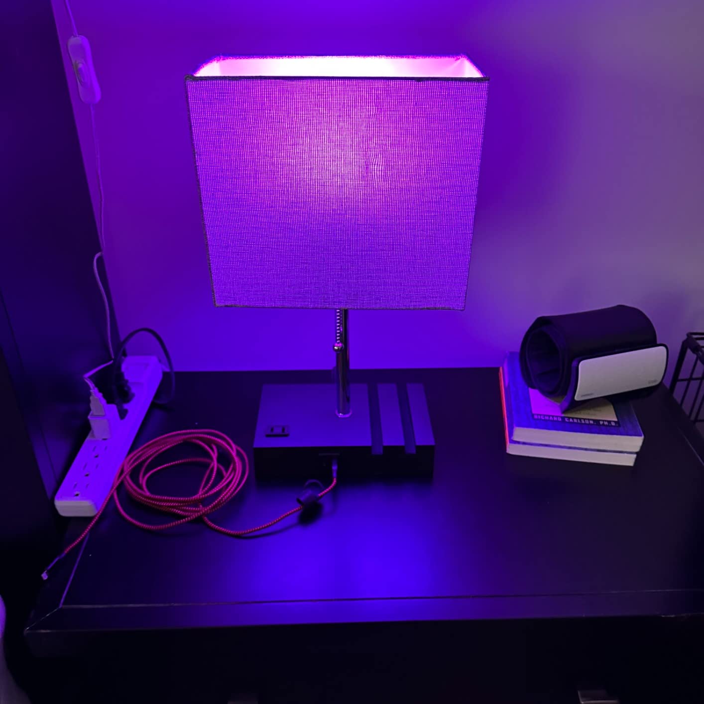 RGB Smart Table Lamp with Remote Control - Alexa Lamp for Bedroom with Voice & APP Control & Music Sync, Dimmable Nightstand Lamp with Charging Station for Living Room, Alexa Bulb Included customer photo 2