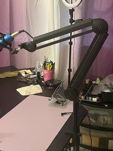 InnoGear Mic Arm Microphone Boom Arm Cable Management for Blue Yeti, Black customer photo 2