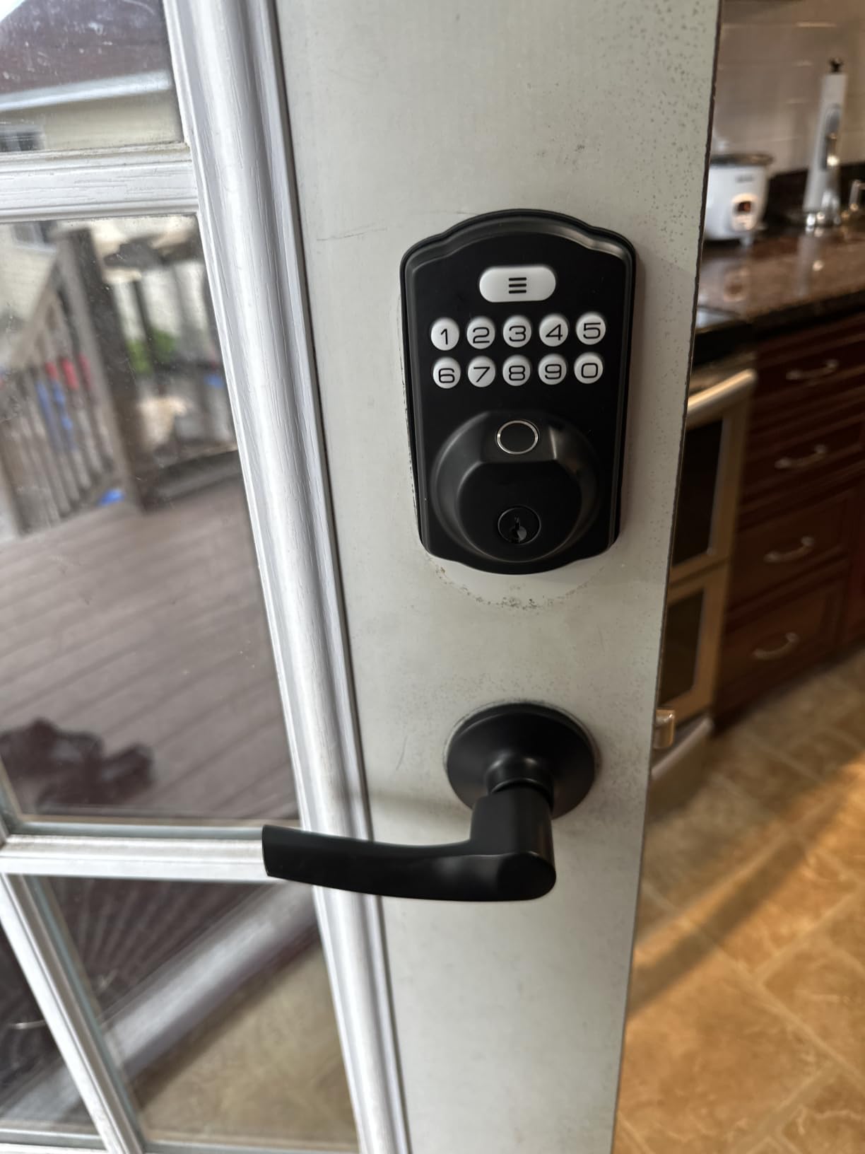 Veise KS02B Fingerprint Door Lock with 2 Lever Handles, Matte Black customer photo 1
