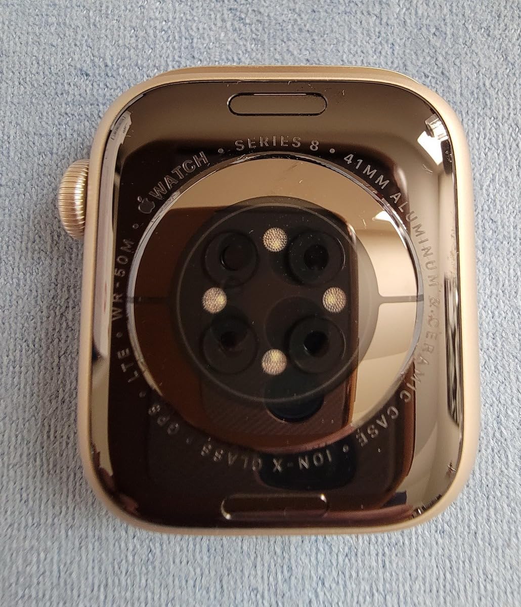 Apple Watch Series 8 [GPS + Cellular, 41mm] Starlight Aluminum Case with Starlight Sport Band, M/L (Renewed) customer photo 2