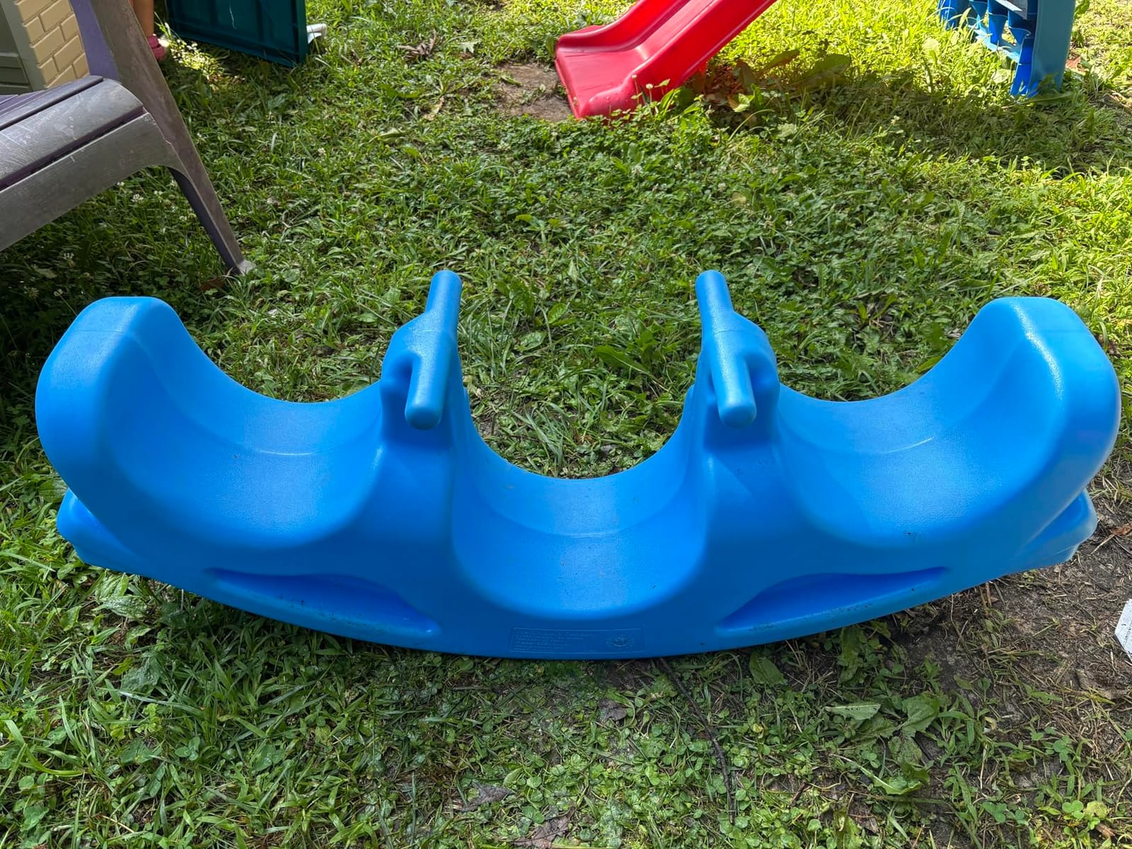 Simplay3 Up and Down Teeter Totter Seesaw - Rocking Fun for Two Toddlers or Kids Ages 18 Months to 5 Yrs- Sapphire, Made in USA customer photo 2
