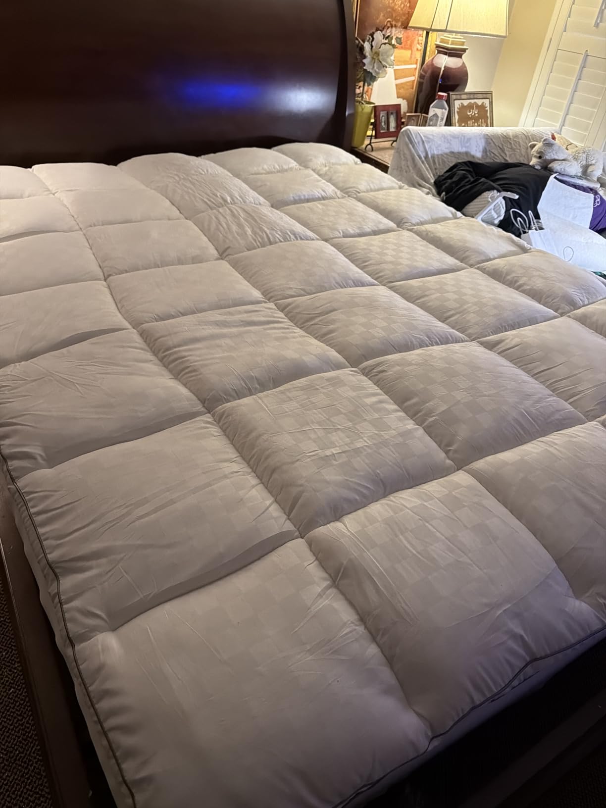 SameBed Mattress Topper Queen,Extra Thick Mattress Pad Cover for Back Pain,Cooling Mattress Protector with 8-21 Inch Deep Pocket,Overfilled Down Alternative Filling customer photo 2