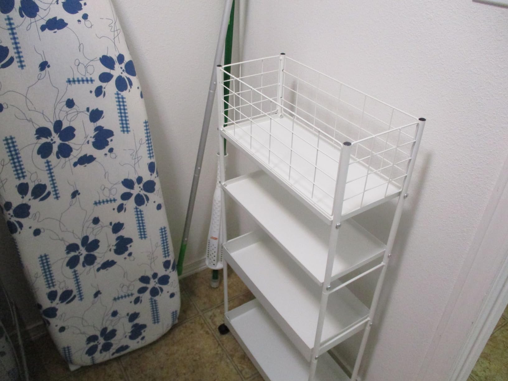 KINGRACK 4 Tier Slim Rolling Cart, Metal Utility Storage Cart with Wheels customer photo 2