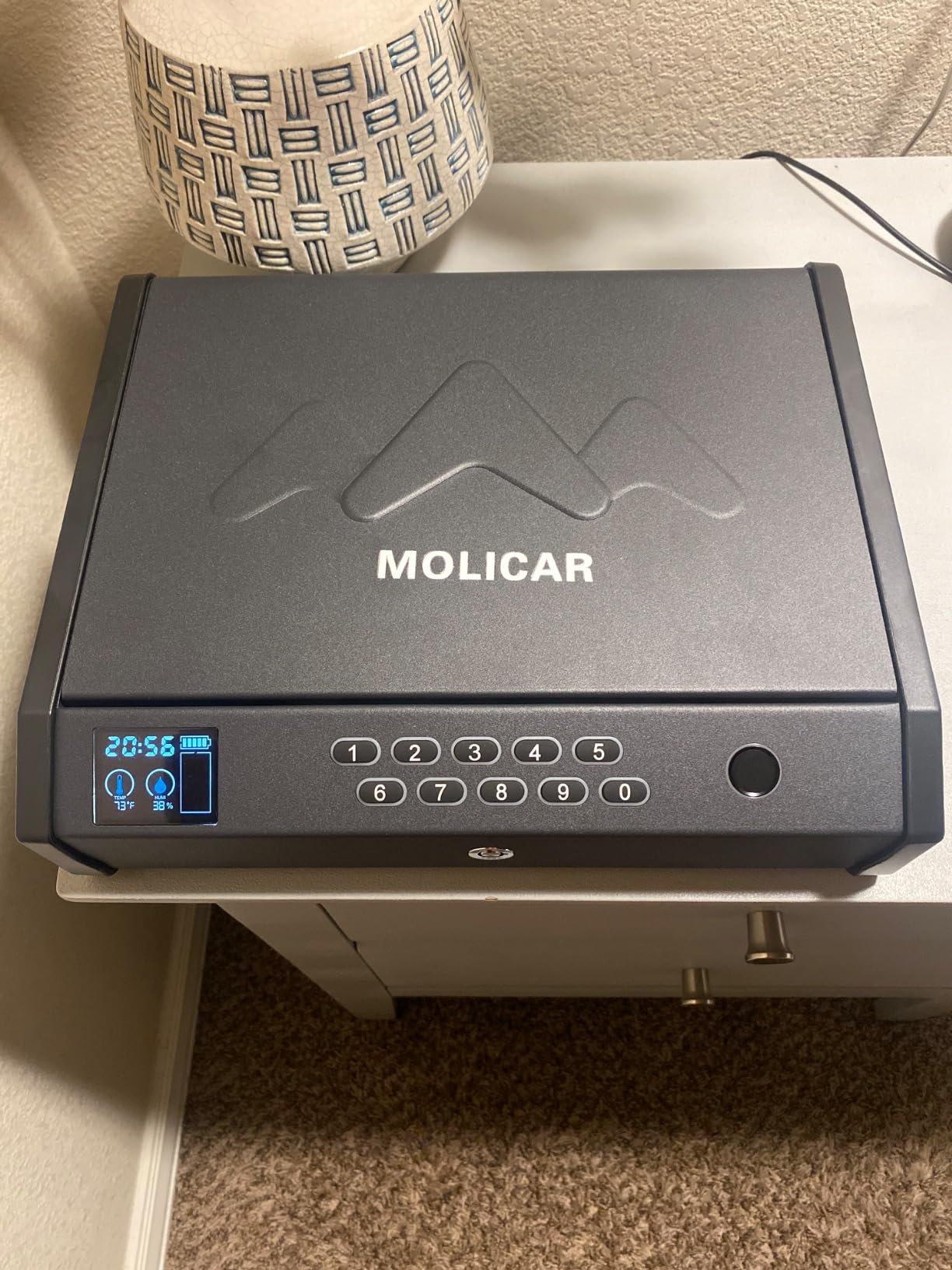 Gun Safe for Handgun Quick Access Biometric Pistol Safe Bedside Nightstand customer photo 2