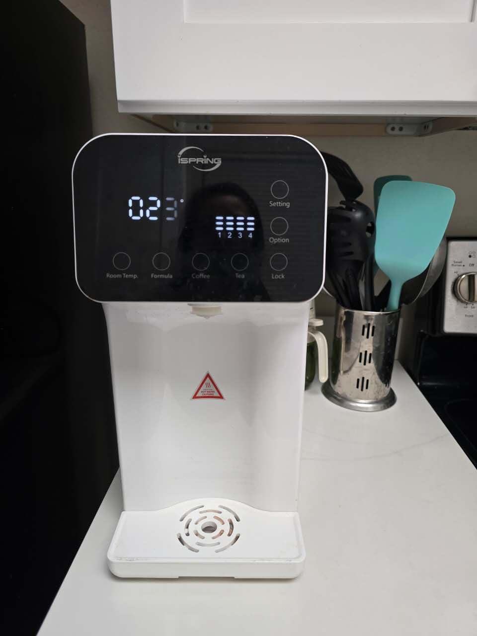 iSpring RCD100 5-Stage Countertop Reverse Osmosis System, Instant Hot RO Water Dispenser with UV, 2.5:1 Pure to Drain, 100 GPD Portable Water Filtration System, 4 Temperature Options, Plug and Play customer photo 2