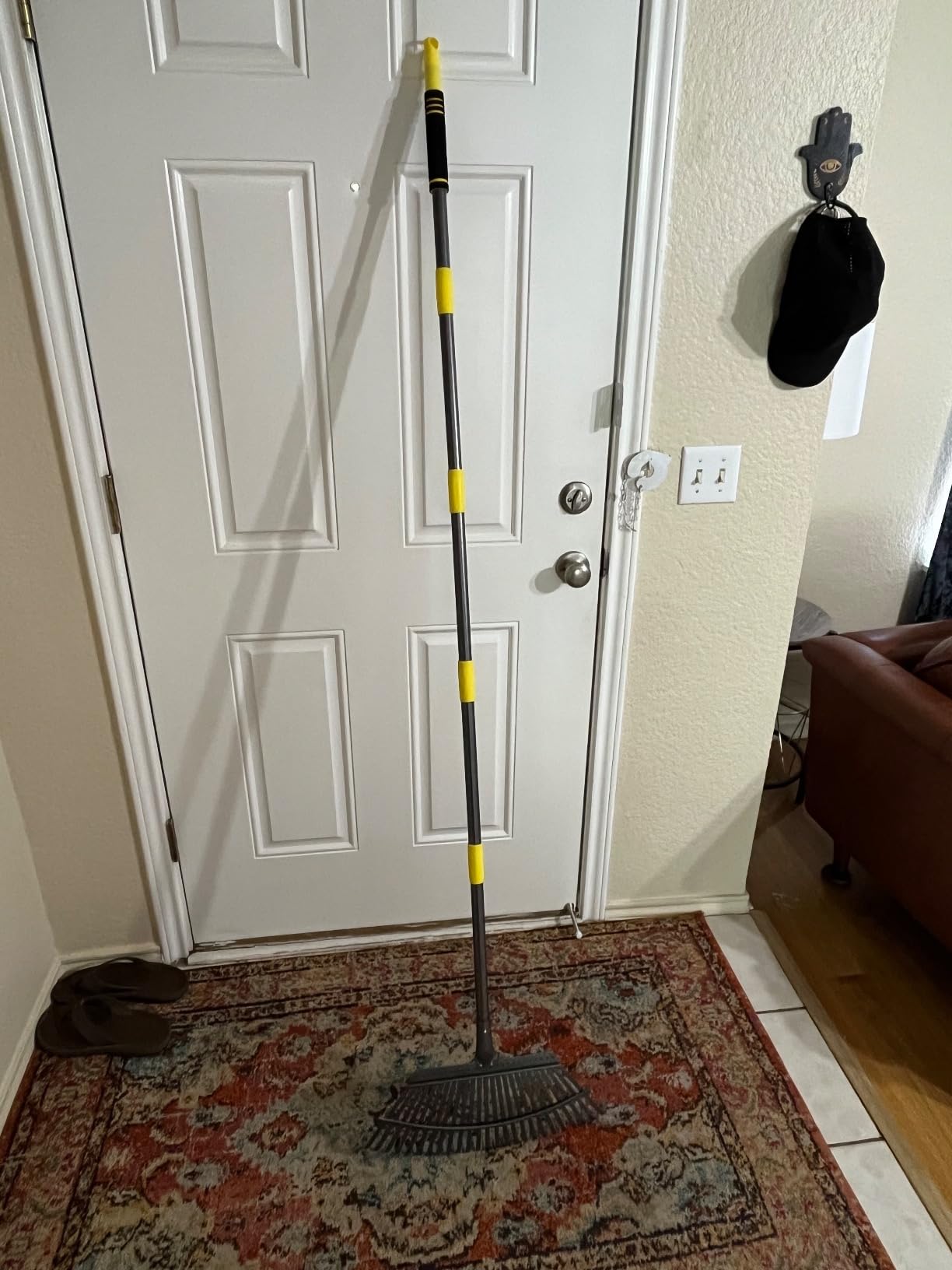 Garden Leaf Rakes, 6FT Rakes for Lawns Heavy Duty 25 Metal Tines 18.5 inch Wide, Adjustable Steel Handle, Rakes for Leaves, Gathering Shrub, Grass, Flower Beds customer photo 2