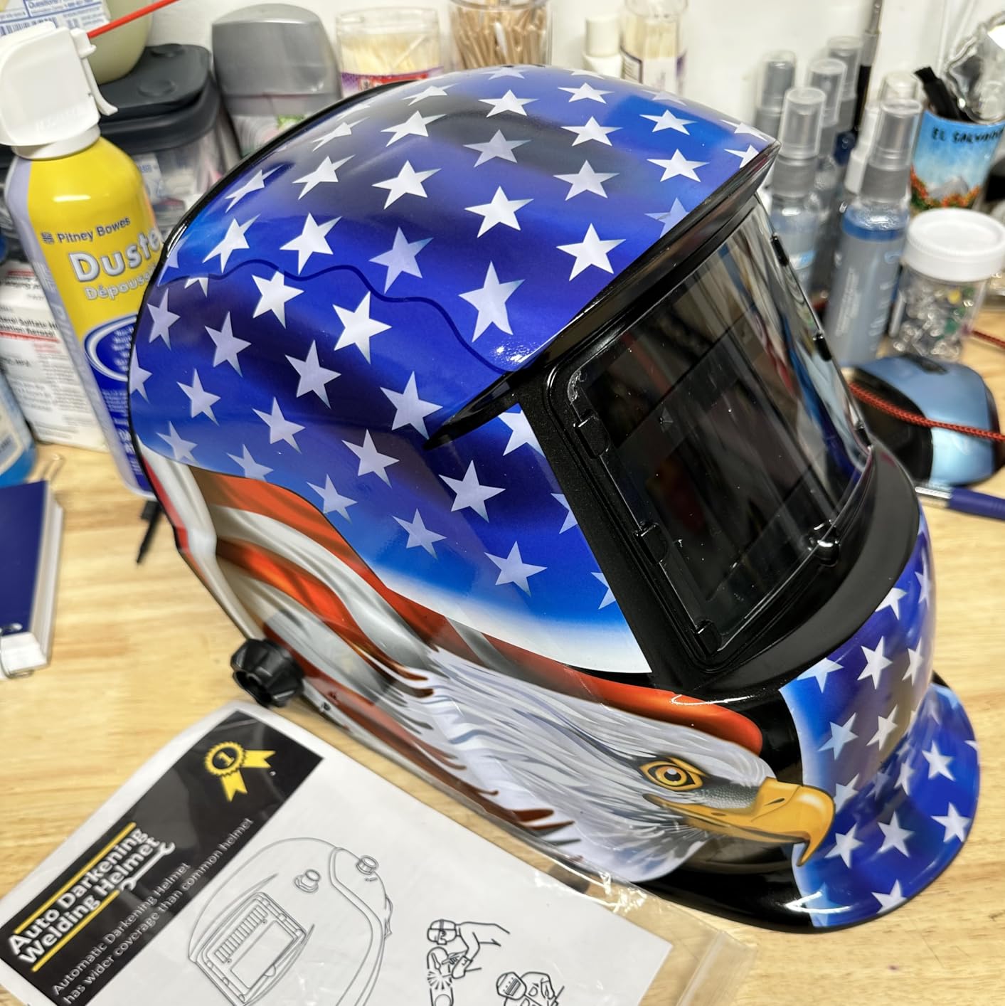 Welding Helmet Auto Darkening : BESTCLUB True Color Solar Powered Hood with Adjustable Shade Range 4/9-13 for Mig Tig Arc Welder Mask customer photo 2