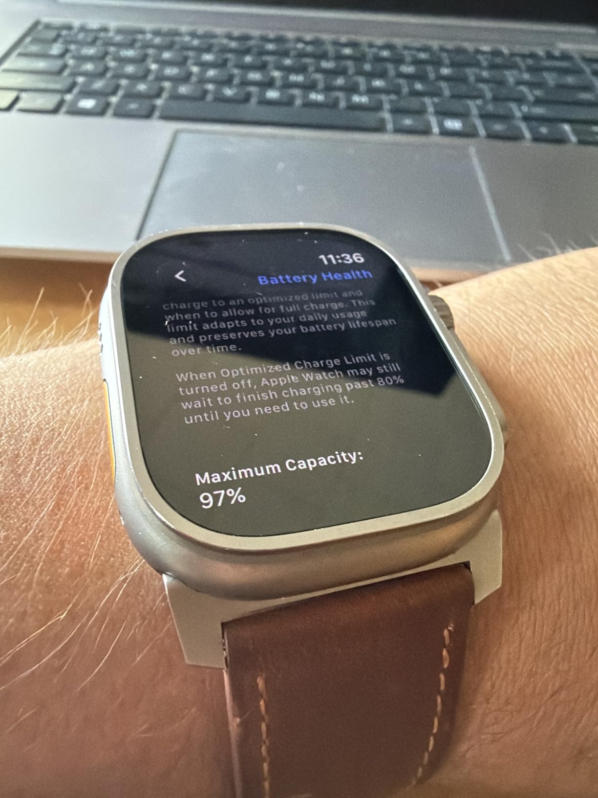 Apple Watch Ultra 2 [GPS + Cellular, 49mm] - Titanium Case with Blue Ocean Band, One Size (Renewed) customer photo 2