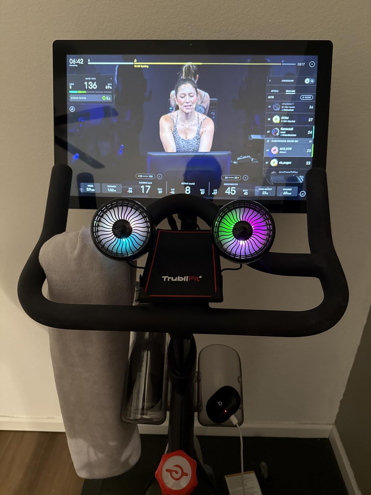 TrubliFit Dual Cooling Fans with Phone Tray for Peloton Bike, No Batteries customer photo 1