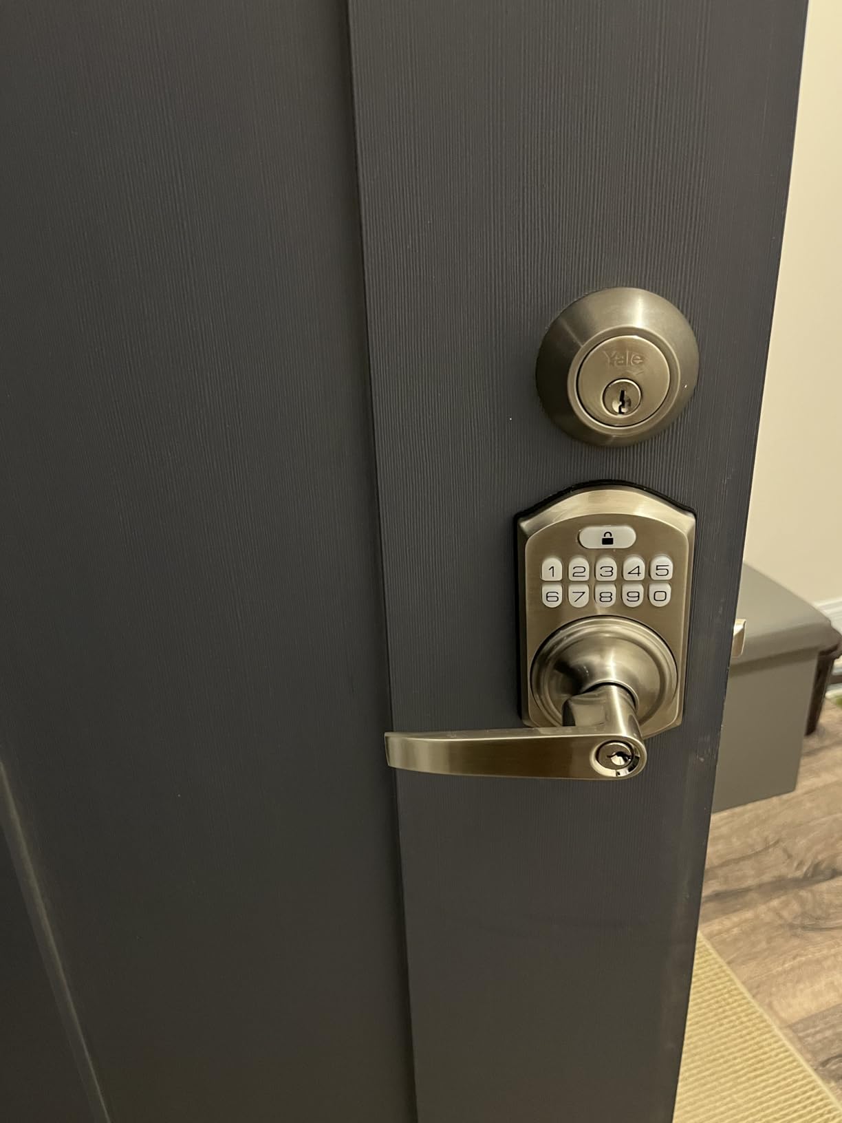 TEEHO TE004 Keyless Entry Door Lock Handle with Keypad, Satin Nickel customer photo 2