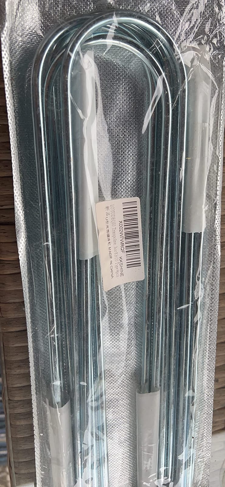Trampoline Stakes High Wind Ground Stakes, Heavy Duty Trampoline Anchors Tent Stakes, Galvanized Steel Wind Stakes Fence Stakes for Trampoline Fence (Silver 8pcs 10inch) customer photo 2