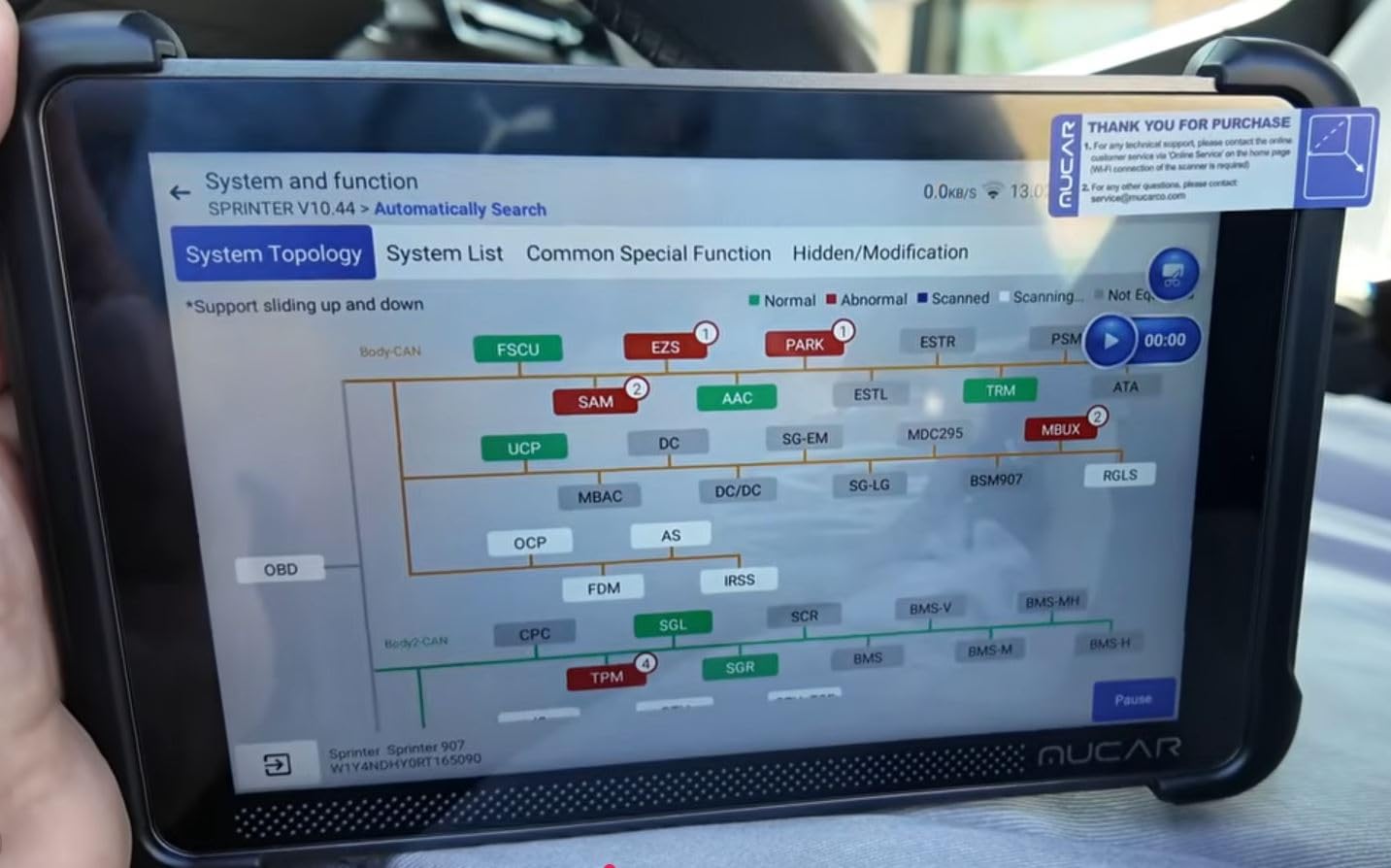 MUCAR 892BT Full System AI Bidirectional Scan Tool, Free Lifetime Updates customer photo 1