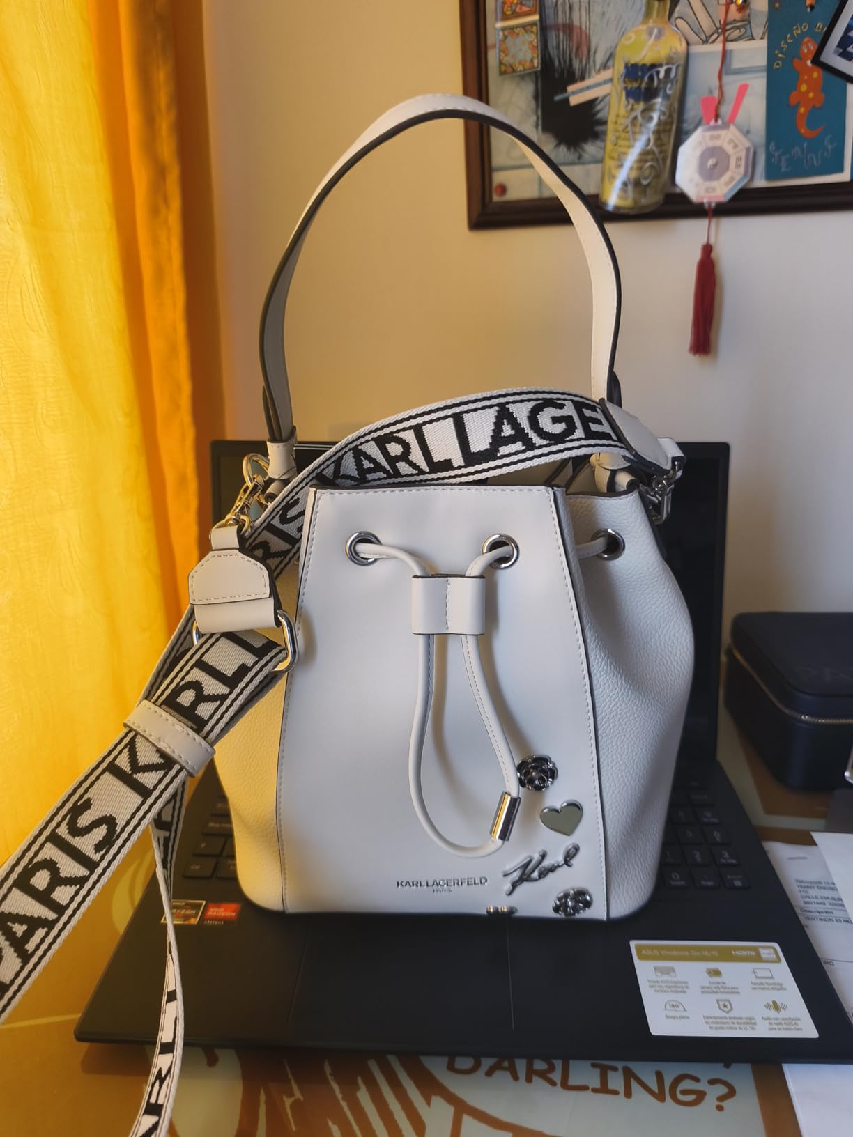KARL LAGERFELD Women's Adele Bucket Bag Handbag customer photo 1