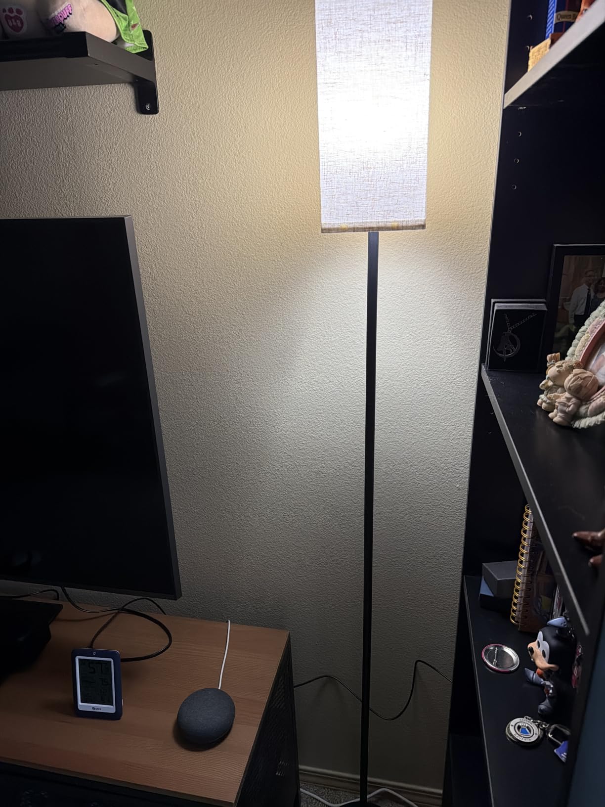 Set of 2 Floor Lamps for Living Room, Modern Tall Standing Lamps with Foot Switches, Bulb Not Included, 64.6'', for Living Room, Bedroom, Kids Room, ETL Listed, Beige and Black E07LDP205W1 customer photo 1