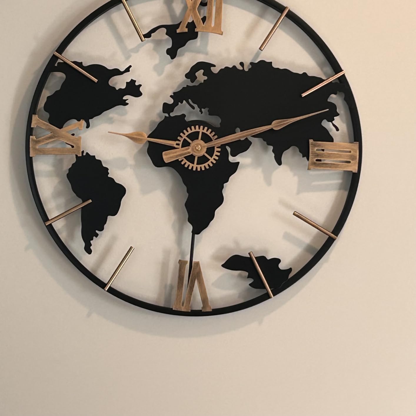 Pytha Sight 30 Inch Large Extra Giant Oversized Roman World Map Wall Clock customer photo 2