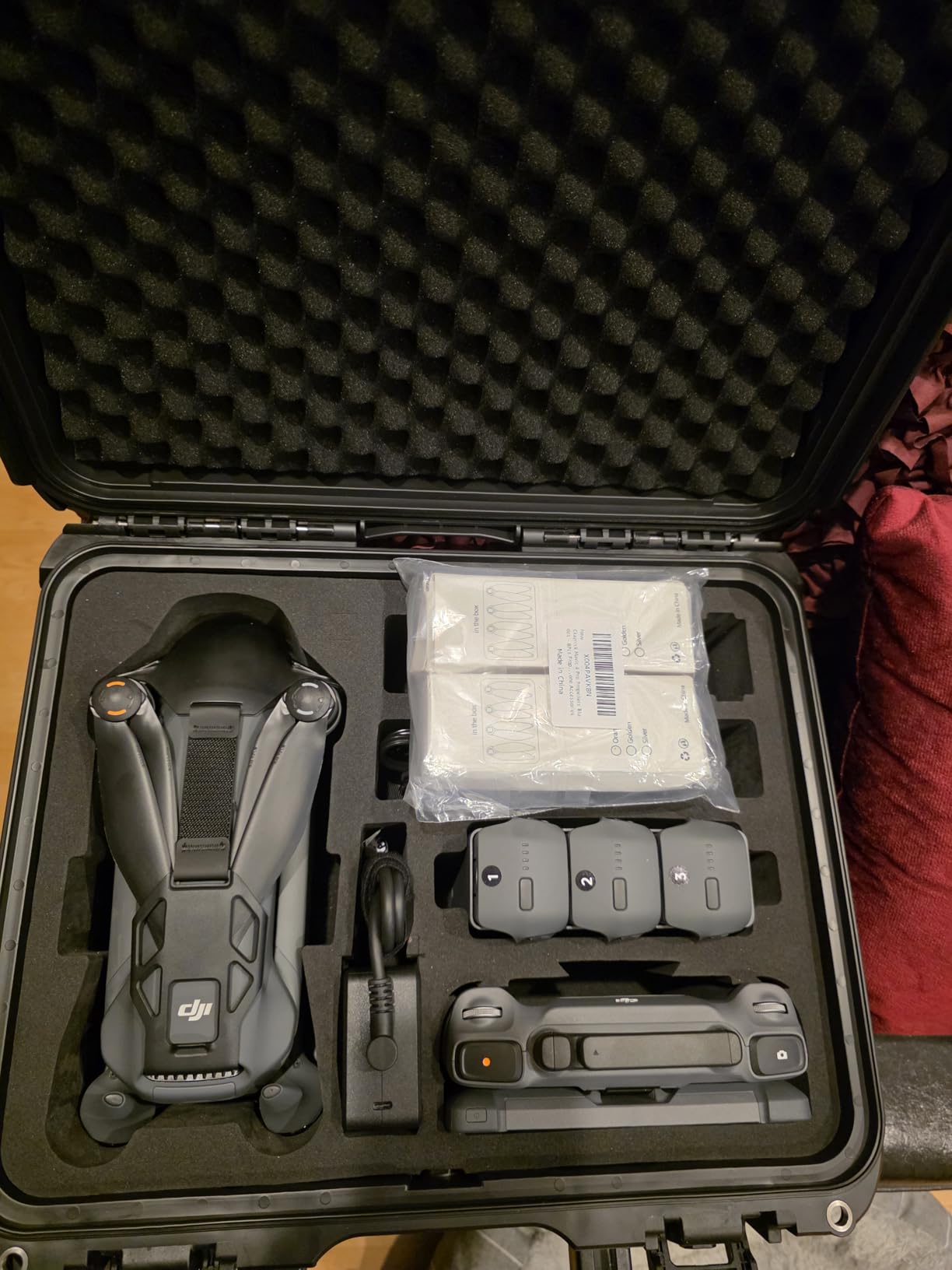 Lekufee Waterproof Hard Carrying Case for DJI Mavic 4 Pro Drone, Creator Combo, Fly More Combo, DJI RC Pro 2/RC 2, Battery (7 pcs), Charging Hub, and other Accessories(Case Only) customer photo 2
