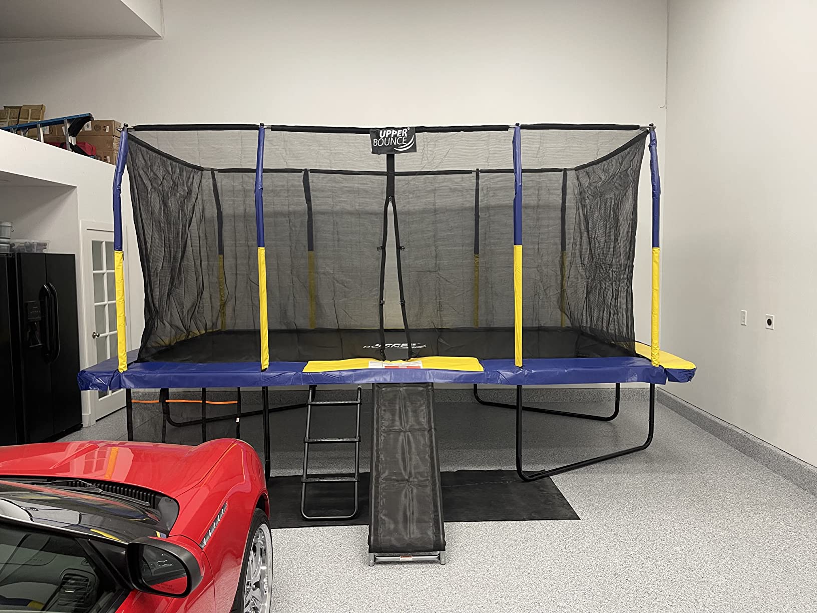 Upper Bounce Rectangle Trampoline Set with Top-Ring Enclosure Net, Outdoor Backyard Recreational, Gymnastics Activity for Kids and Adults, High Weight Capacity 500 lbs customer photo 2