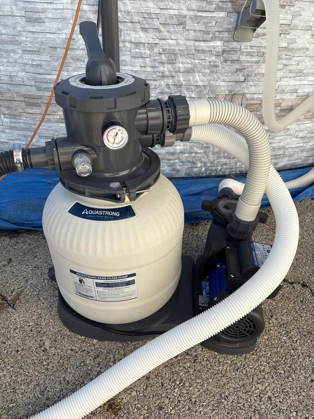 AQUASTRONG Sand Filter Pump for Above Ground Pool with Timer, 1/2 HP Pool Pumps Above Ground 2500 GPH for Pools up to 9000GAL, 12in Pool Sand Filter with 6-Way Valve, Improved Circulation & Filtration customer photo 2