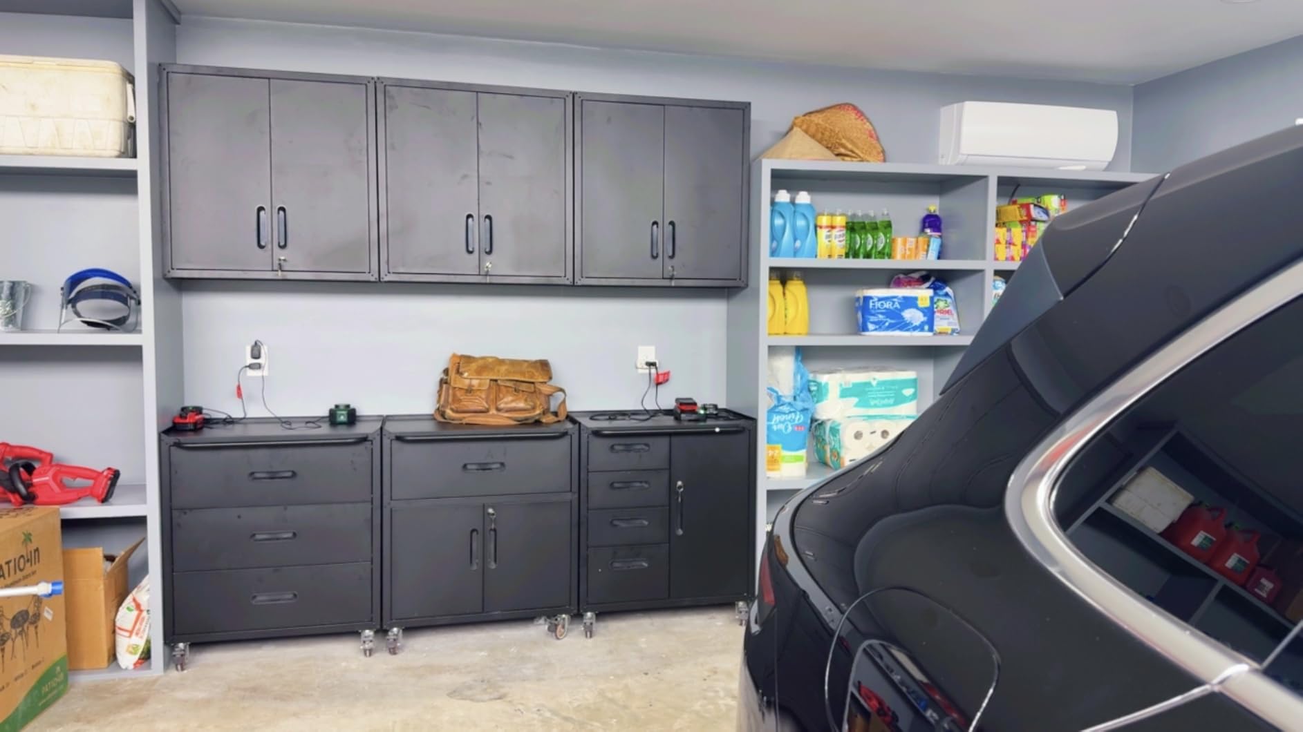 Garage Storage Cabinet System 10pcs Heavy Duty Workshop Set Steel Wall-Mount Cabinet Lockable Rolling Tool Cabinets with Adjustable Shelves Tall Metal Garage Storage Cabinets customer photo 1