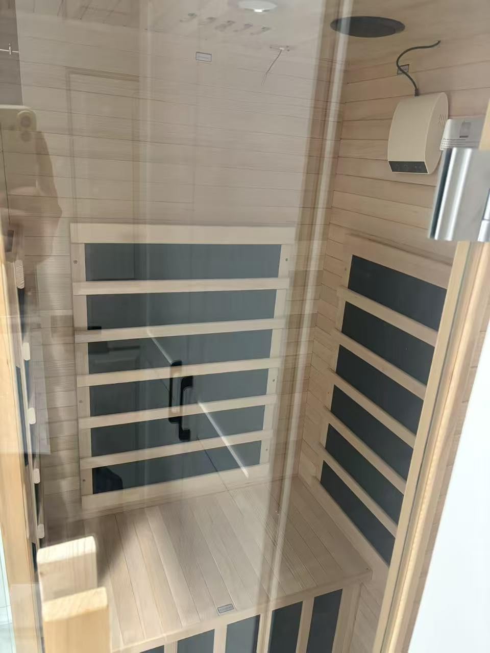 Outdoor Sauna, 4-6 Person Tradition Wood Dry＆Steam Sauna with Sauna Stone, 220V/6KW Electric Heater customer photo 2