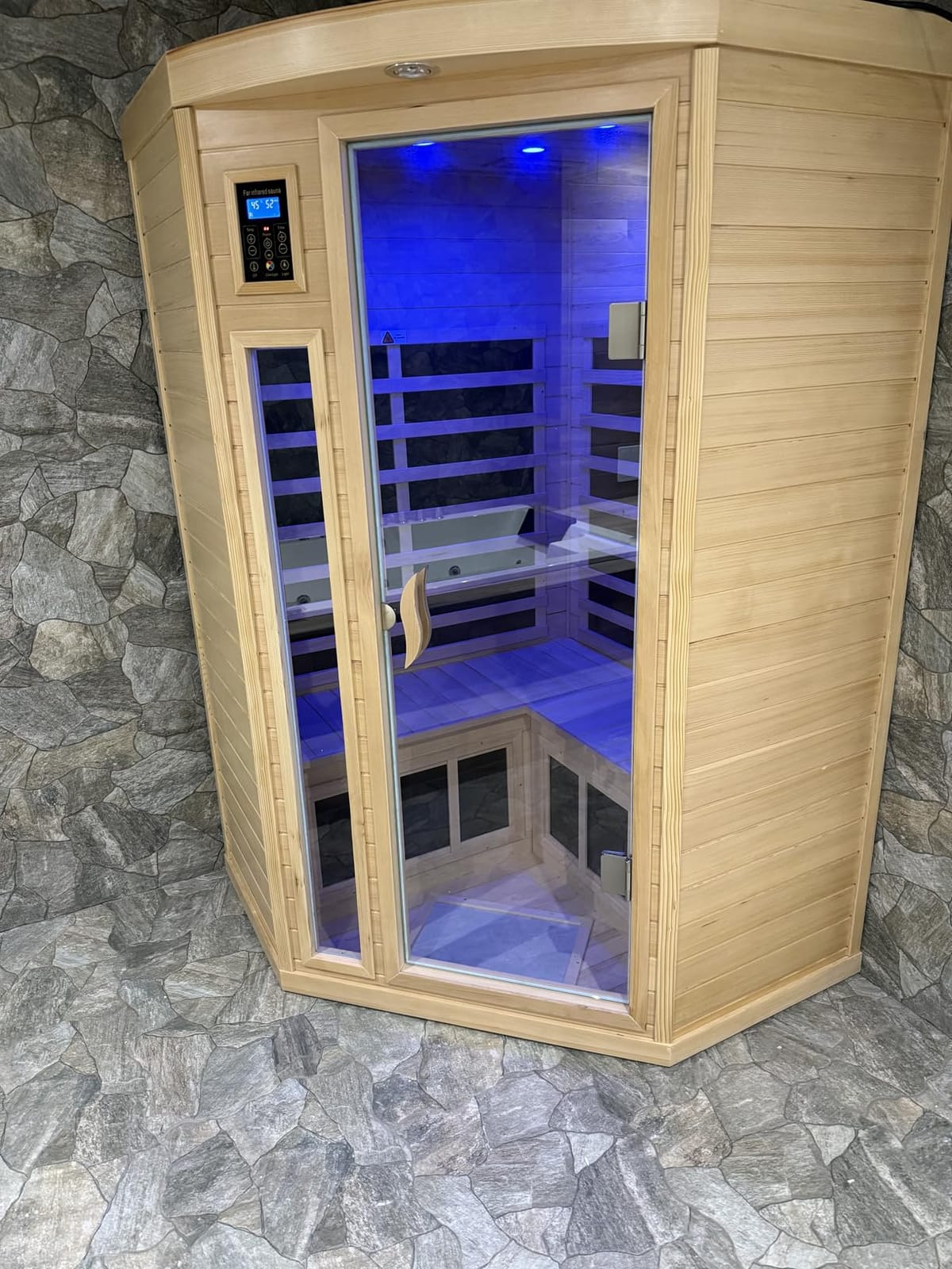 Red Cedar Sauna, 2 Person Ultra Low EMF Sauna with Front Door Heating Plate customer photo 2