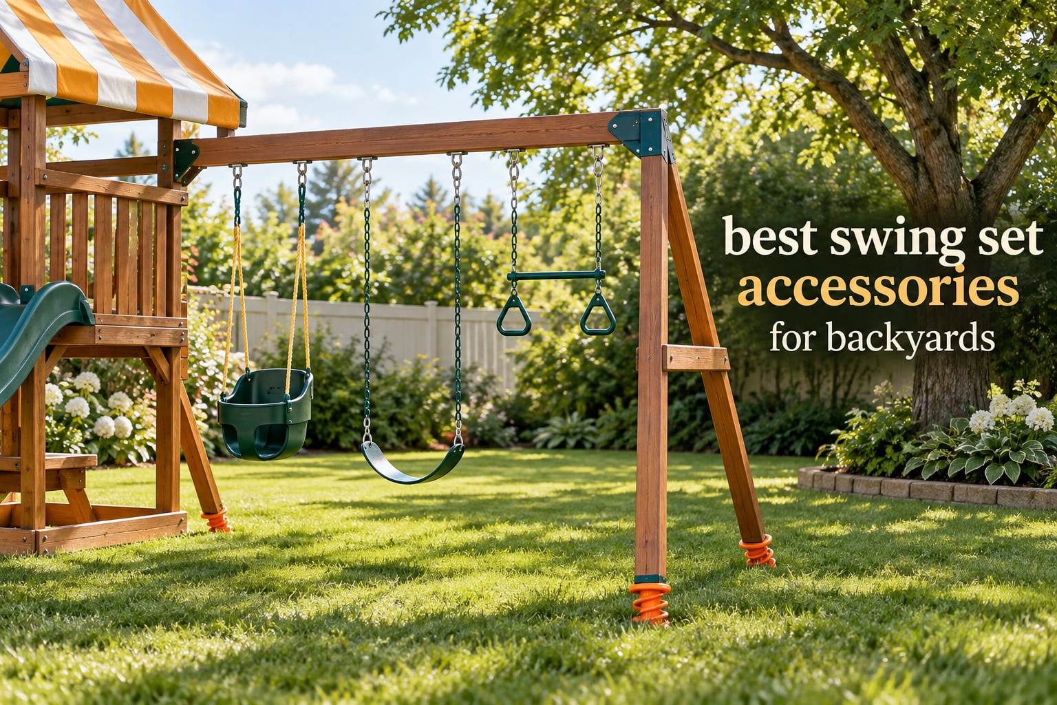 best swing set accessories for backyards
