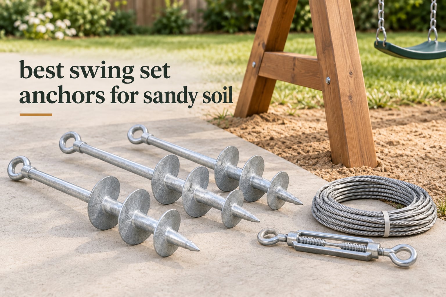 best swing set anchors for sandy soil