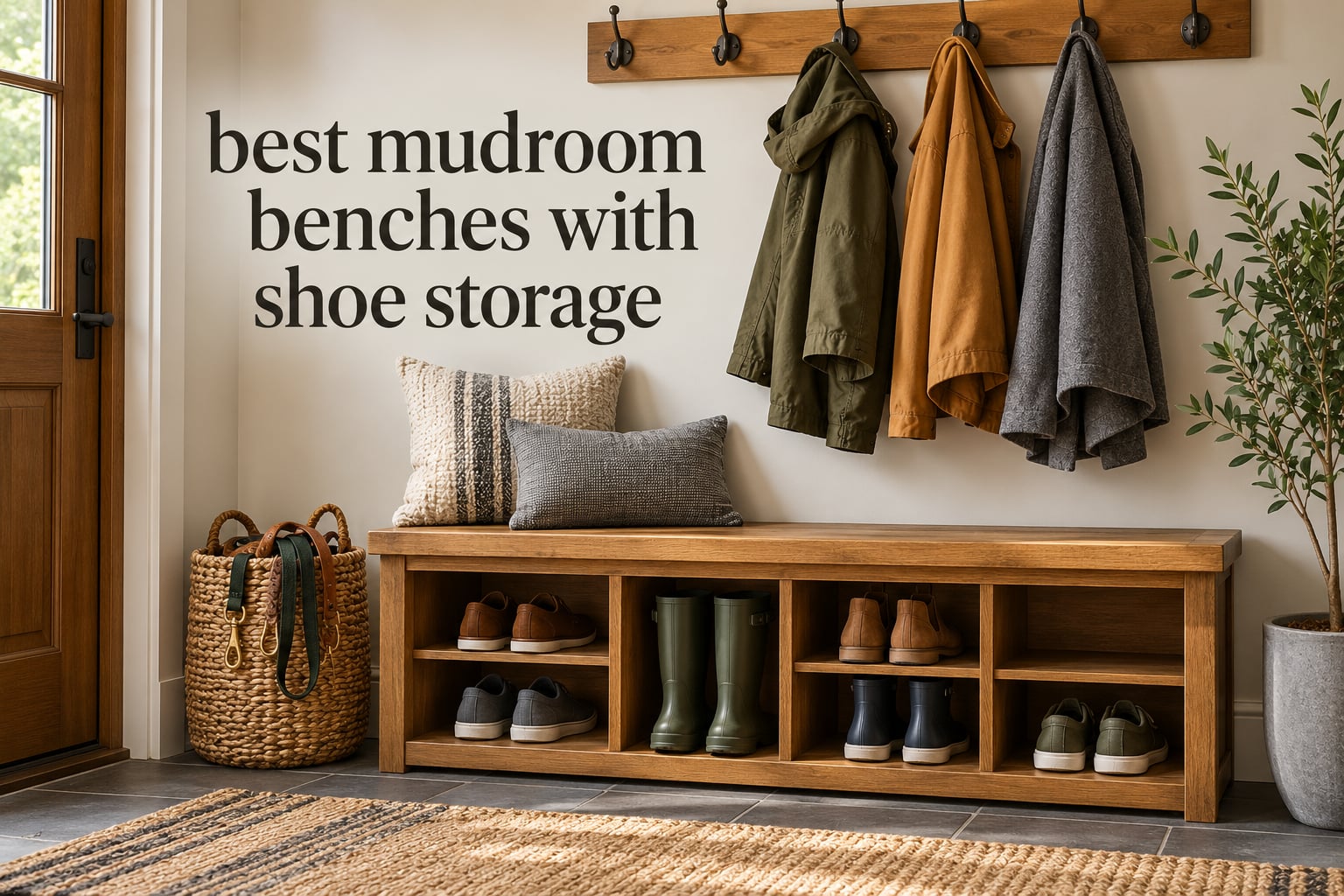 best mudroom benches with shoe storage